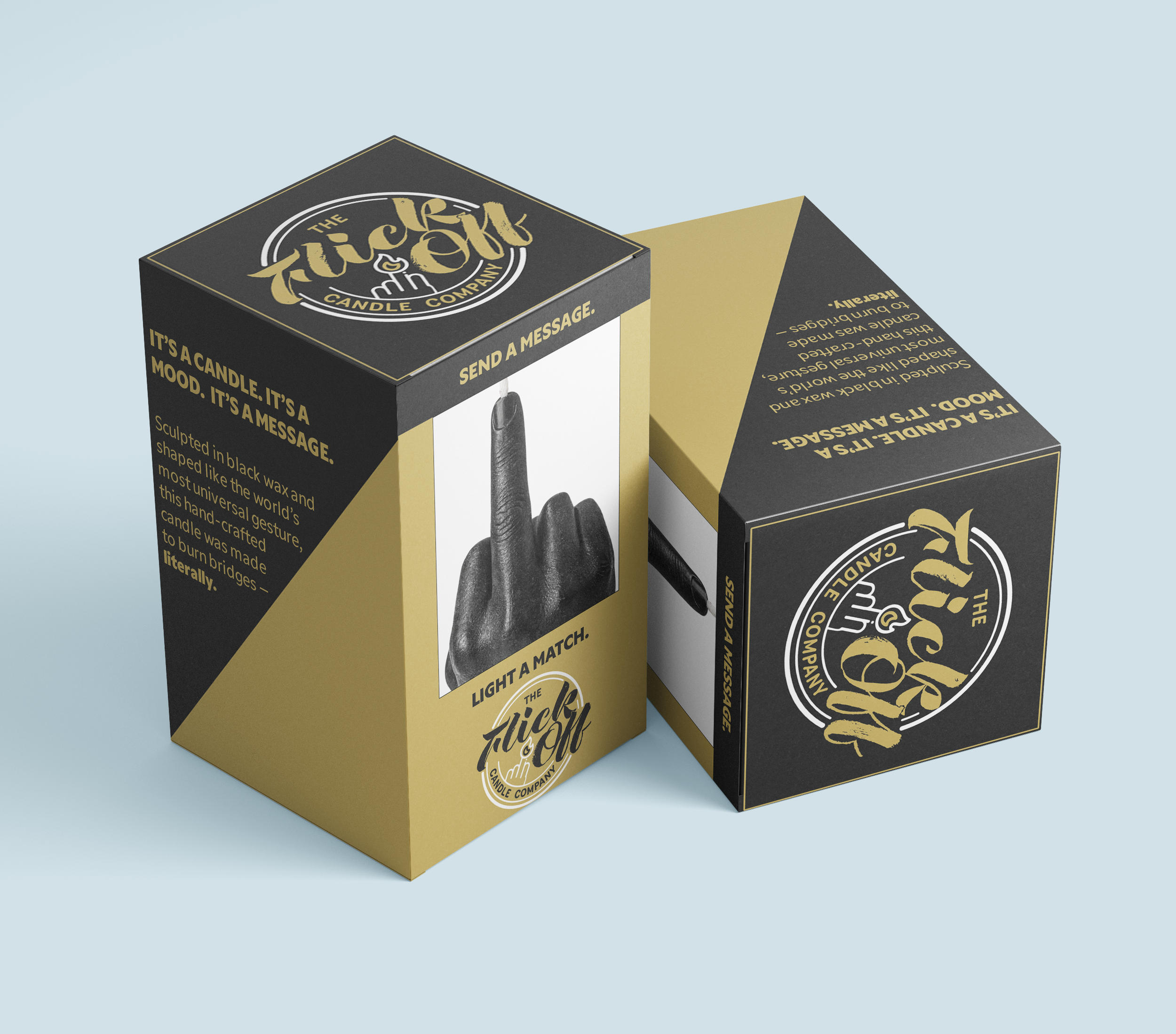 FlickOff_Mockup2 Mockup of flick off candle packaging.