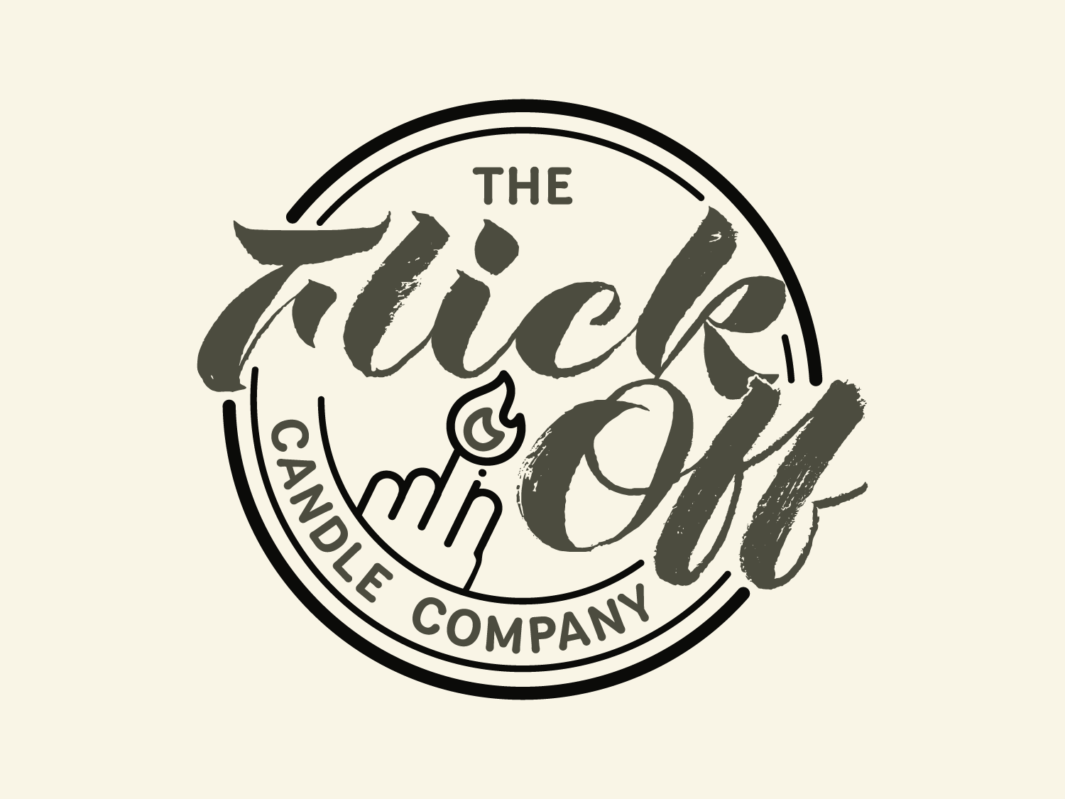 FlickOff_White Flick Off candle white monochrome logo and wordmark.