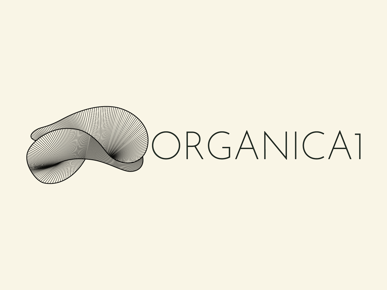 Organica1 white monochrome logo and wordmark.