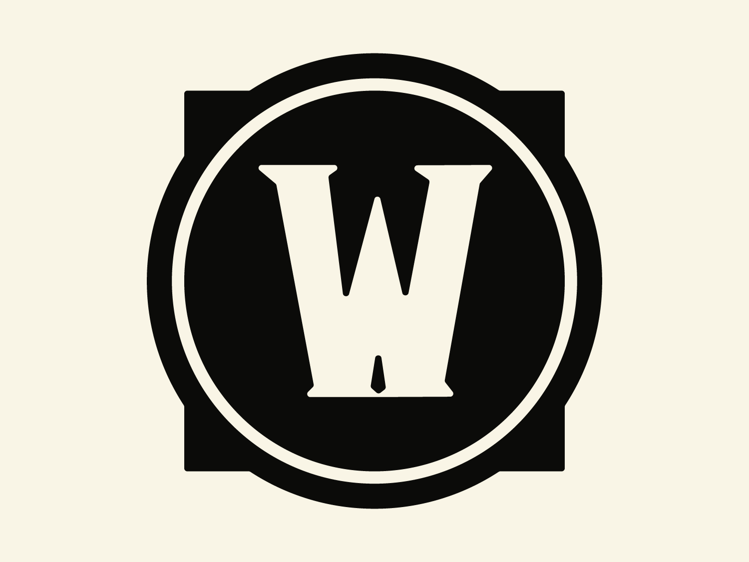Warcraft white monochrome logo and wordmark.